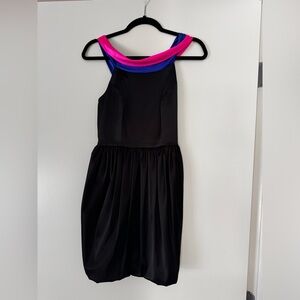 Aqua Black Dress with Pink and Blue Accents